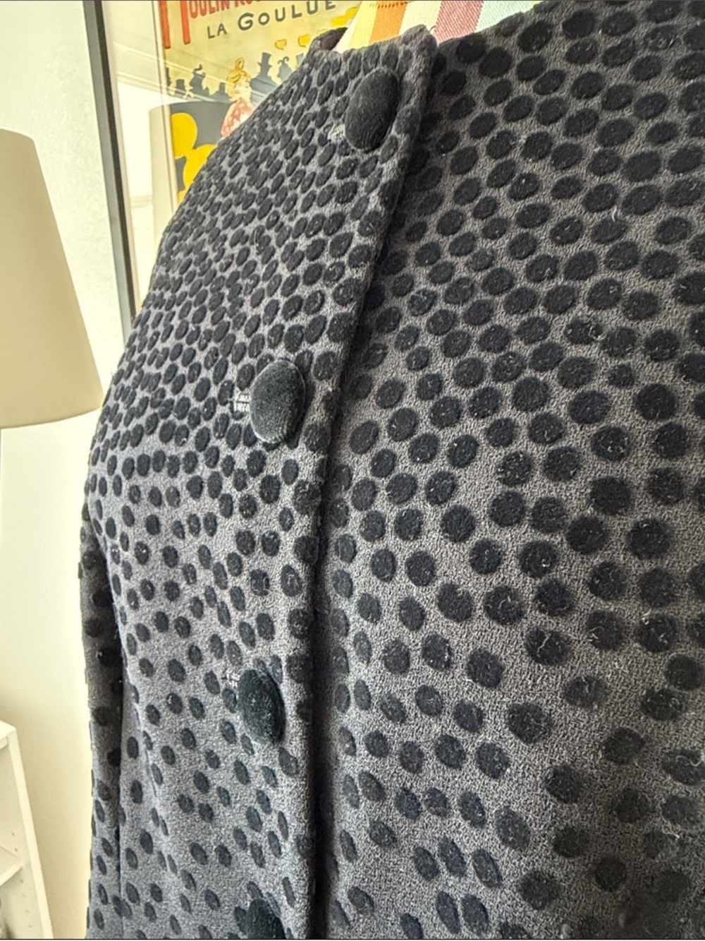 Louis Feraud Pure Wool Velvet Polka Dot Blazer Jacket - Picture 3 of 7